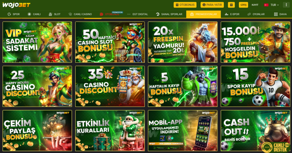 wojobet spor bonusları